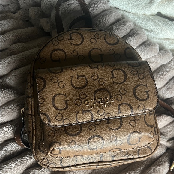 Guess Tan Monogram Backpack - Picture 2 of 4